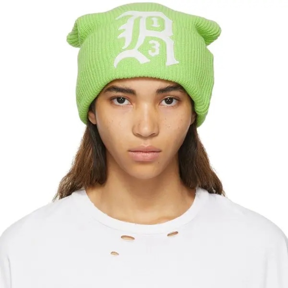 R13 Lime Green Beanie
